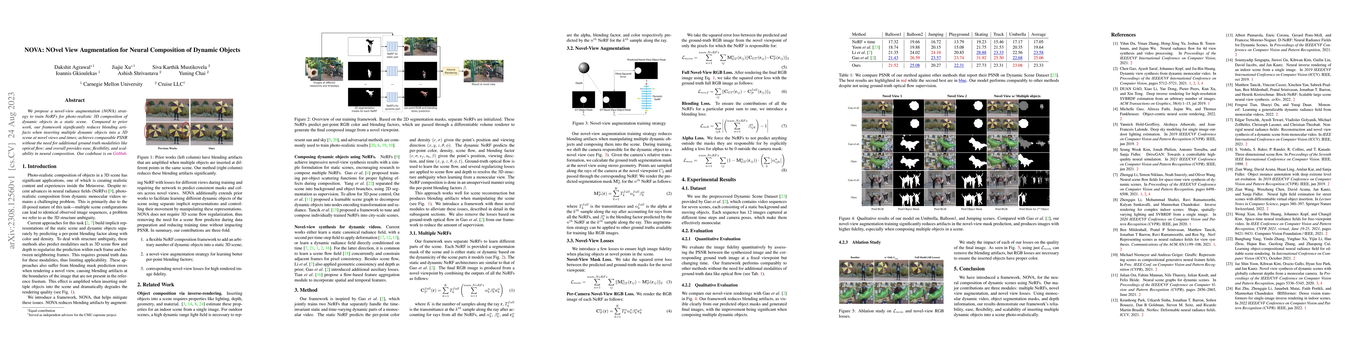 Thumbnail for NOVA: NOvel View Augmentation for Neural Composition of Dynamic Objects