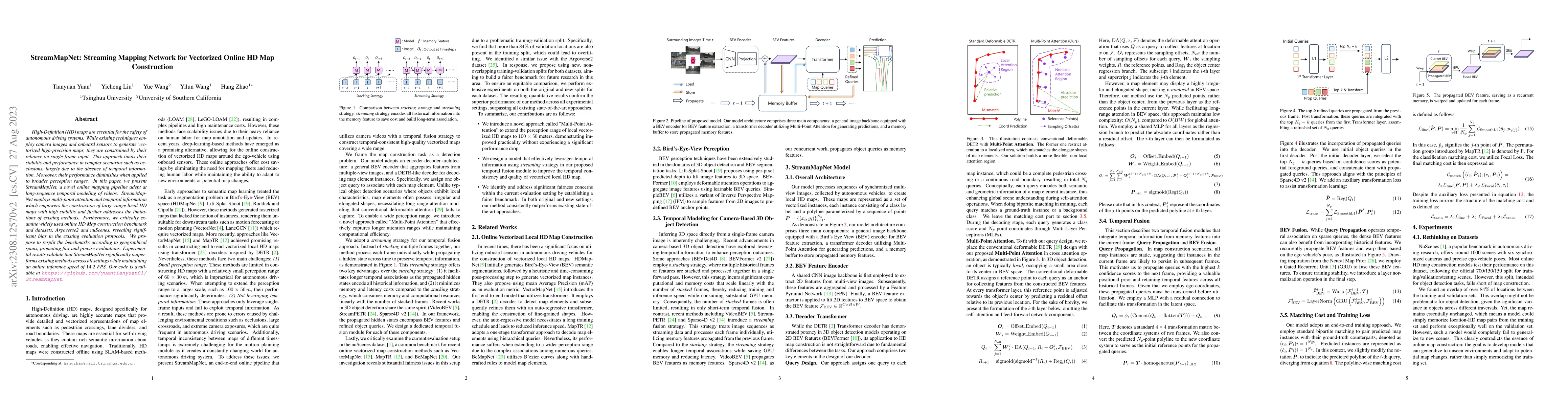 Thumbnail for StreamMapNet: Streaming Mapping Network for Vectorized Online HD Map
  Construction