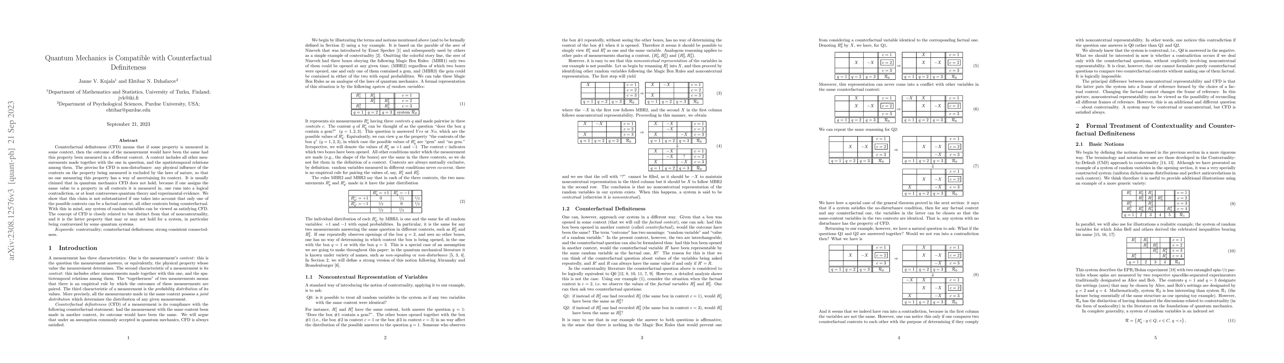 Thumbnail for Quantum mechanics is compatible with counterfactual definiteness
