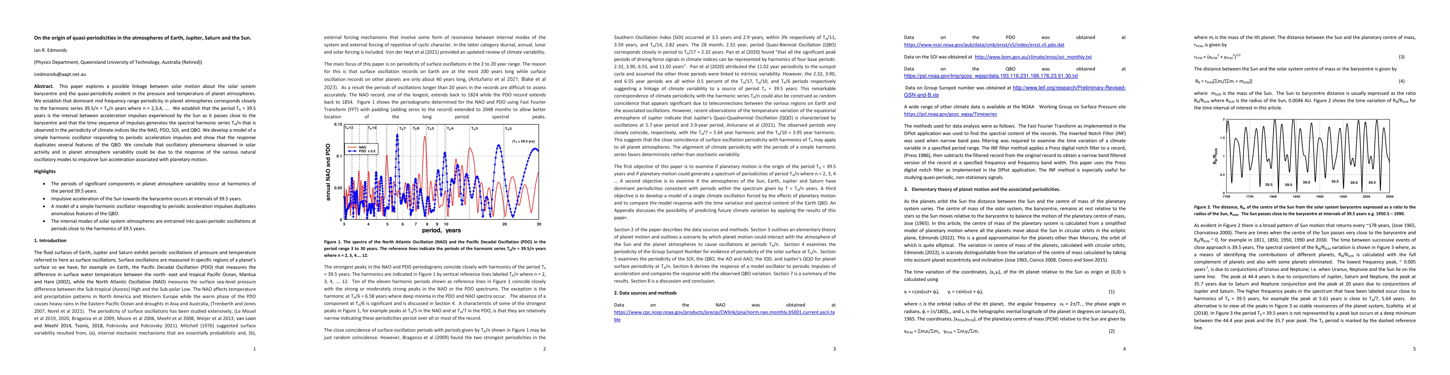 Thumbnail for On the origin of quasi-periodicity in the atmospheres of Earth, Jupiter,
  Saturn and the Sun