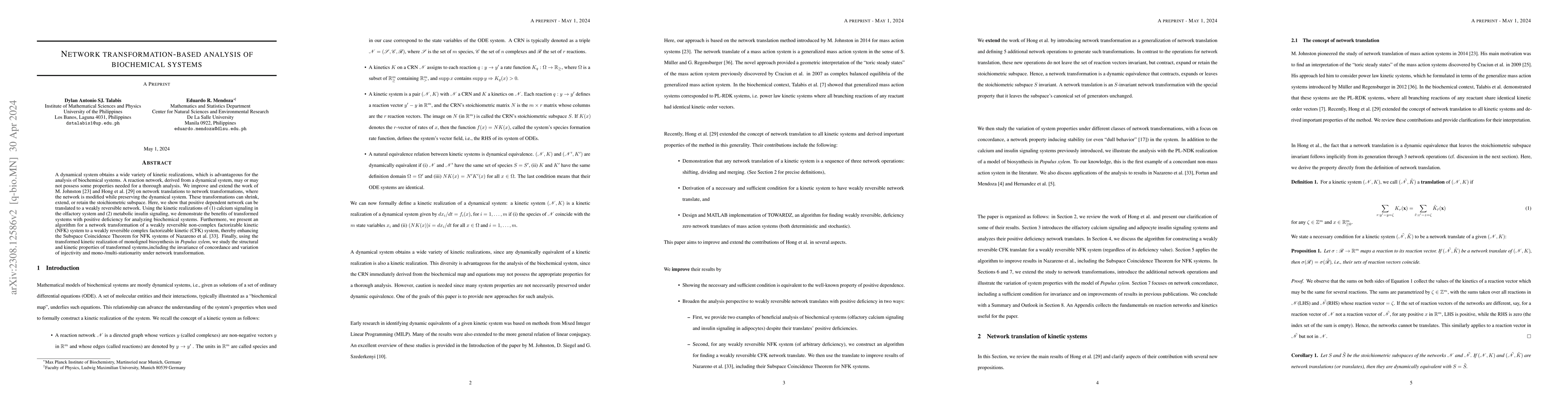 Thumbnail for Network transformation-based analysis of biochemical systems