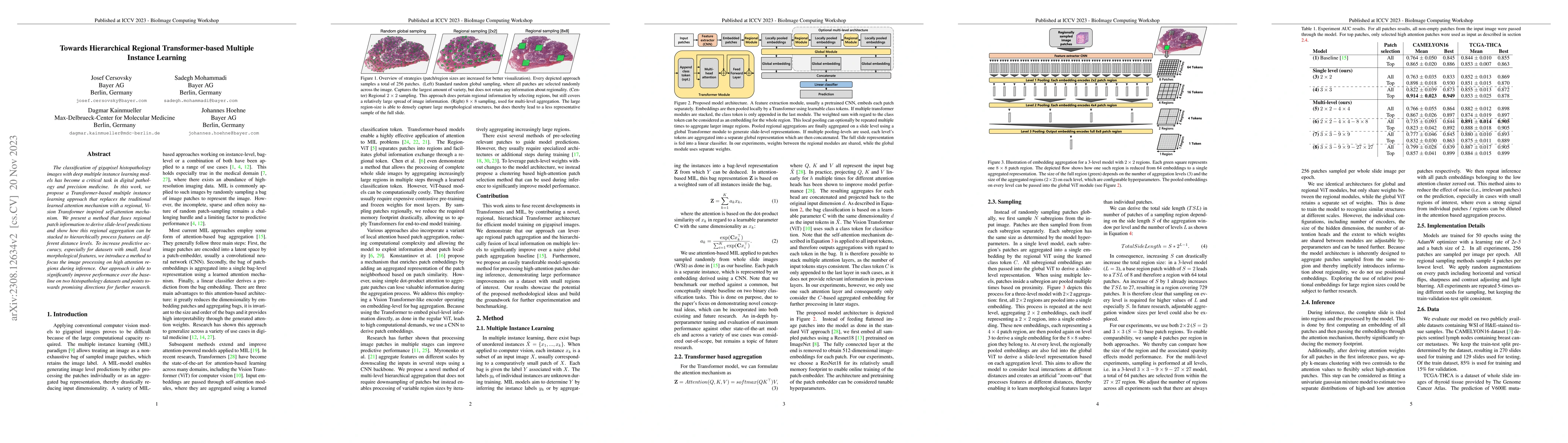 Thumbnail for Towards Hierarchical Regional Transformer-based Multiple Instance
  Learning