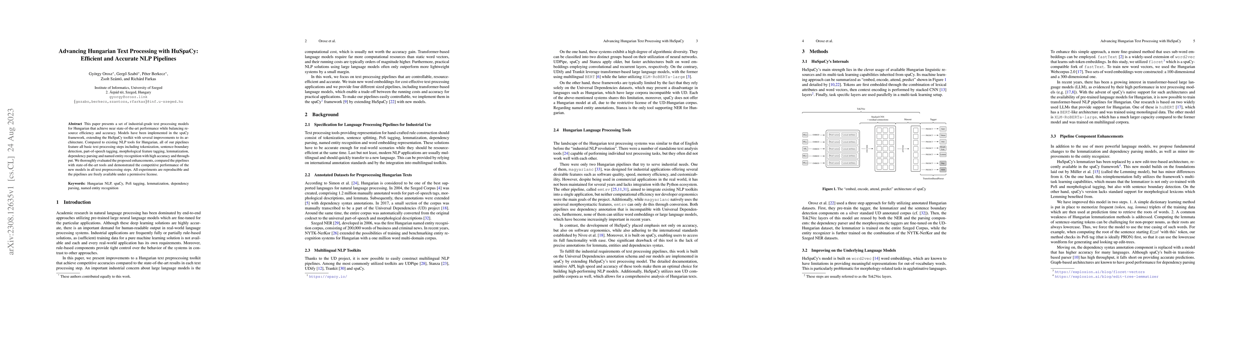Thumbnail for Advancing Hungarian Text Processing with HuSpaCy: Efficient and Accurate
  NLP Pipelines