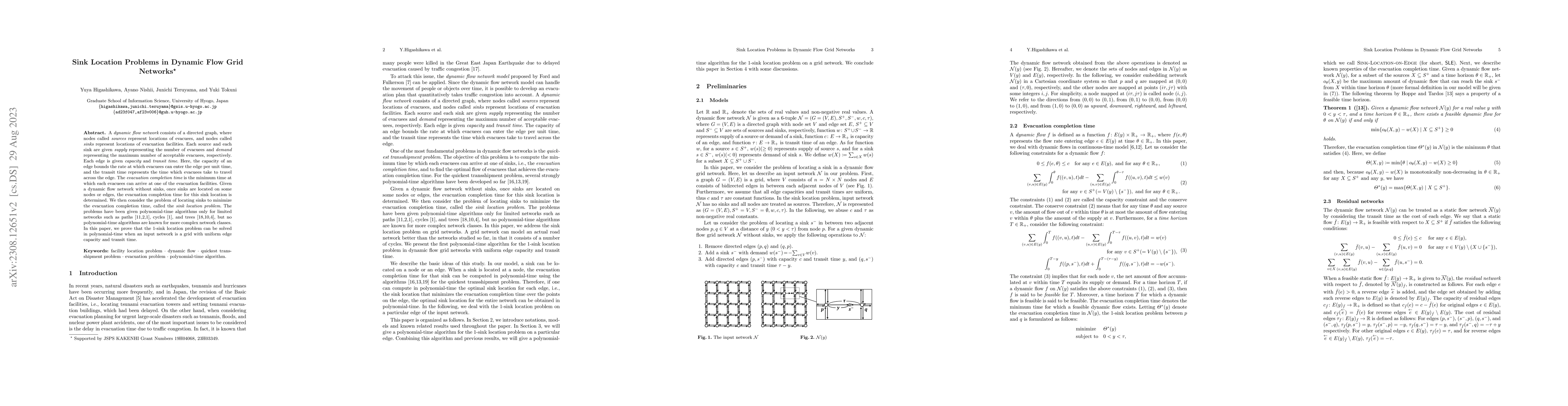 Thumbnail for Sink Location Problems in Dynamic Flow Grid Networks