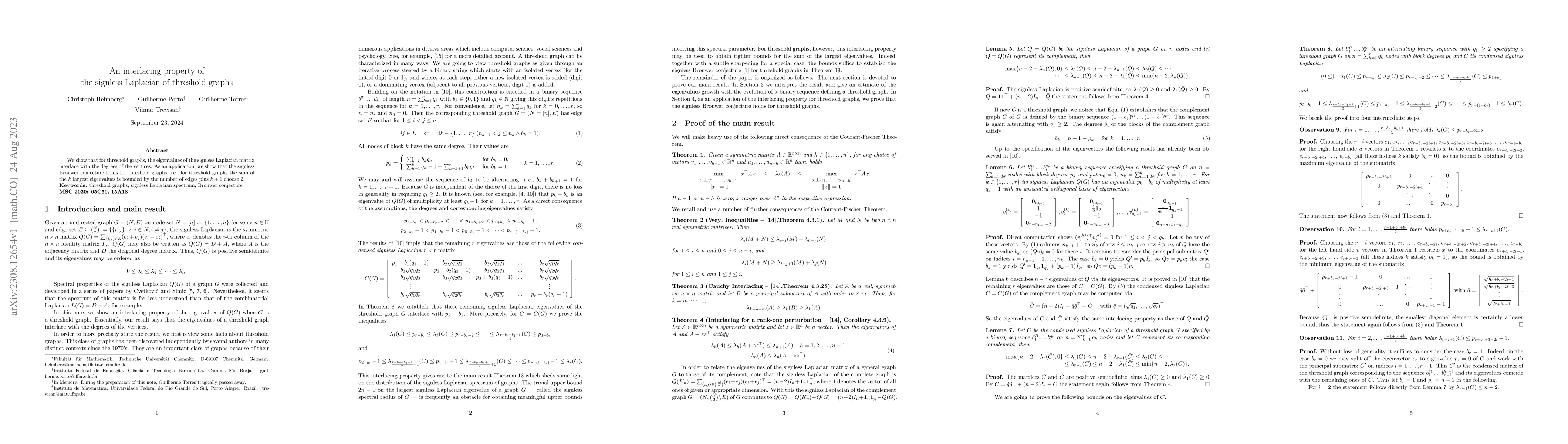Thumbnail for An interlacing property of the signless Laplacian of threshold graphs
