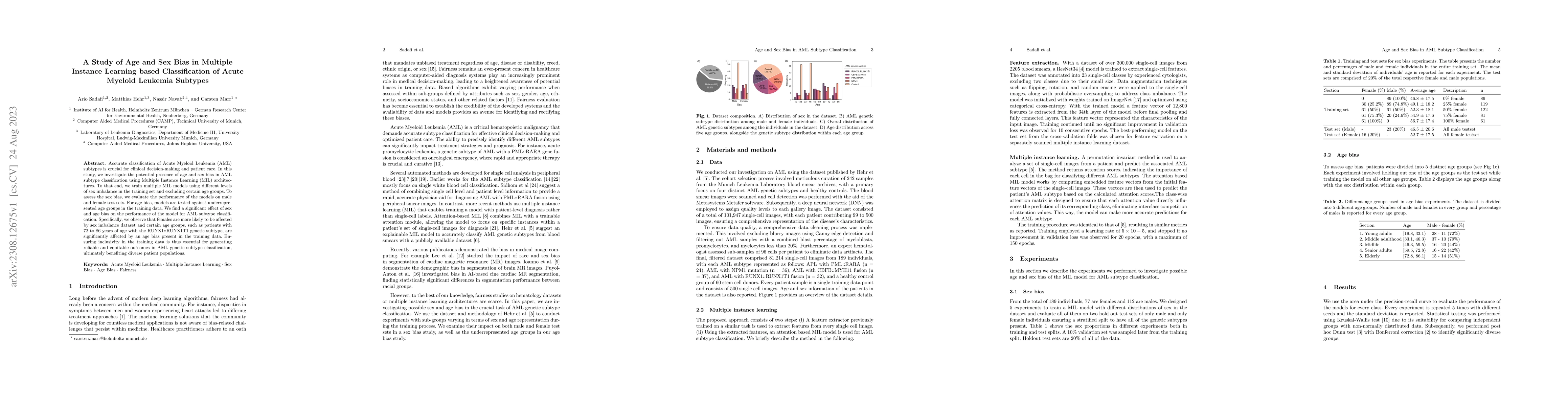 Thumbnail for A Study of Age and Sex Bias in Multiple Instance Learning based
  Classification of Acute Myeloid Leukemia Subtypes
