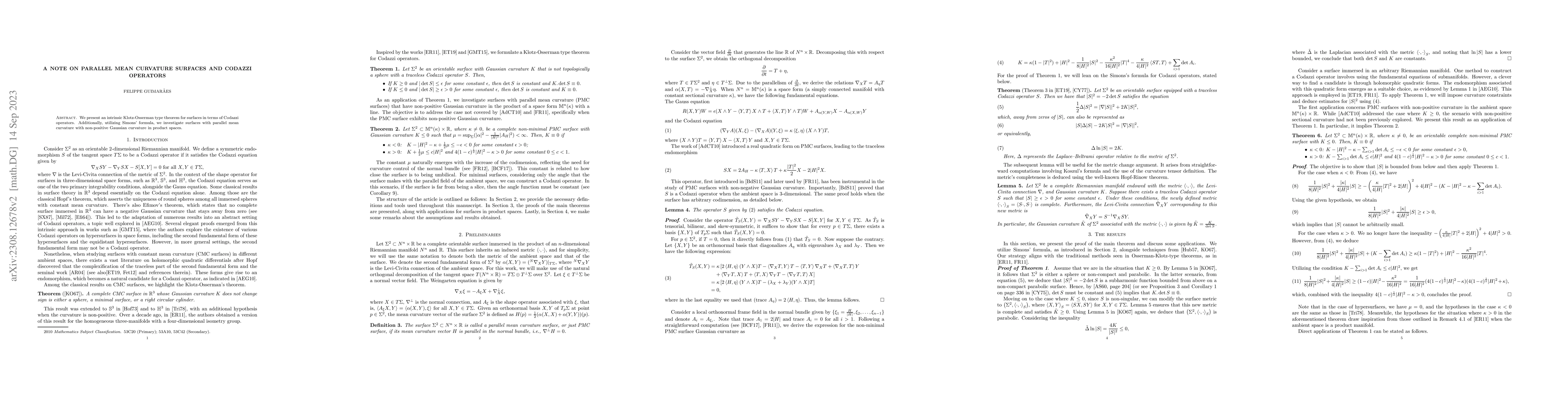 Thumbnail for A note on parallel mean curvature surfaces and Codazzi operators