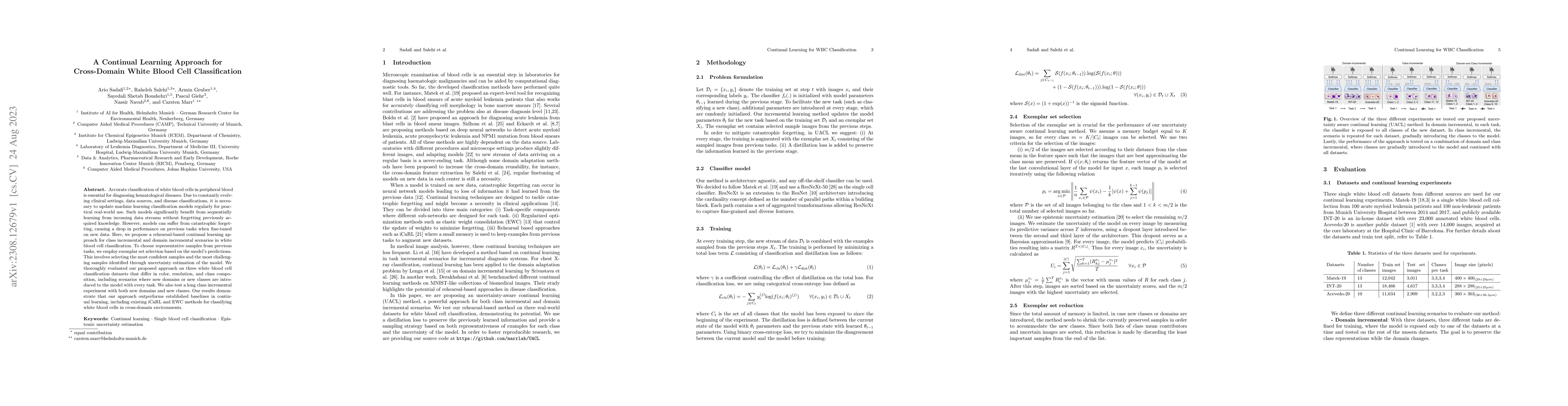 Thumbnail for A Continual Learning Approach for Cross-Domain White Blood Cell
  Classification