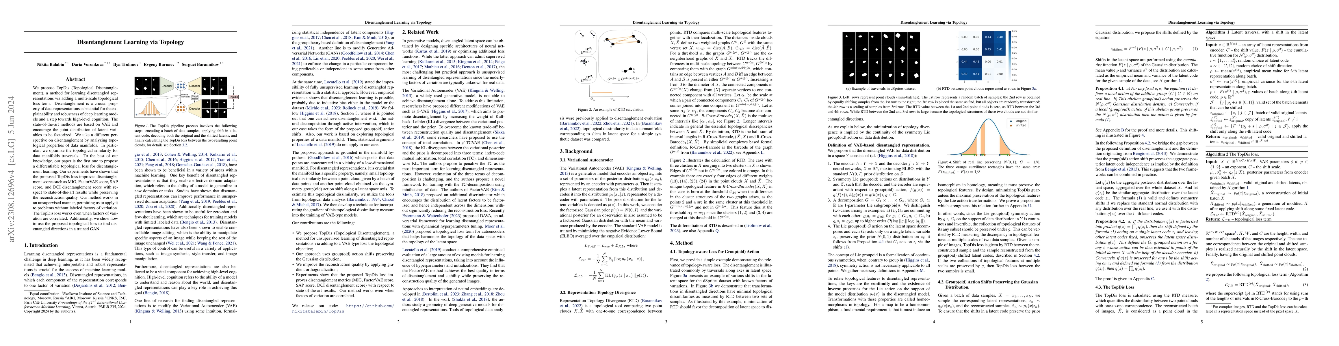 Thumbnail for Disentanglement Learning via Topology