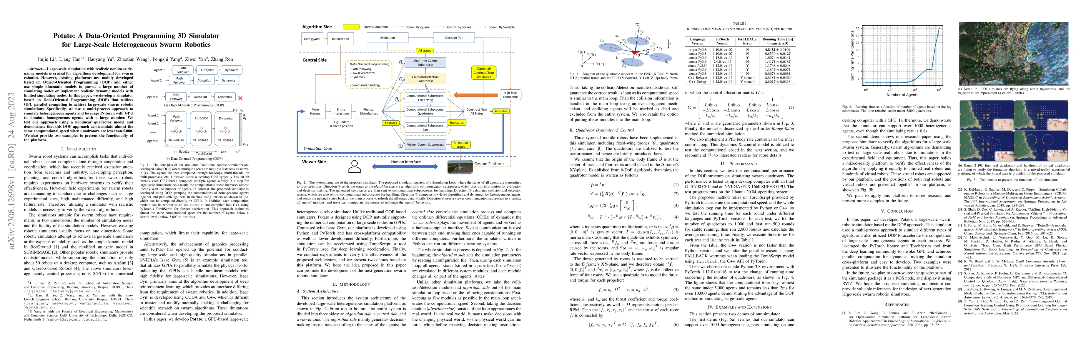 Thumbnail for Potato: A Data-Oriented Programming 3D Simulator for Large-Scale
  Heterogeneous Swarm Robotics