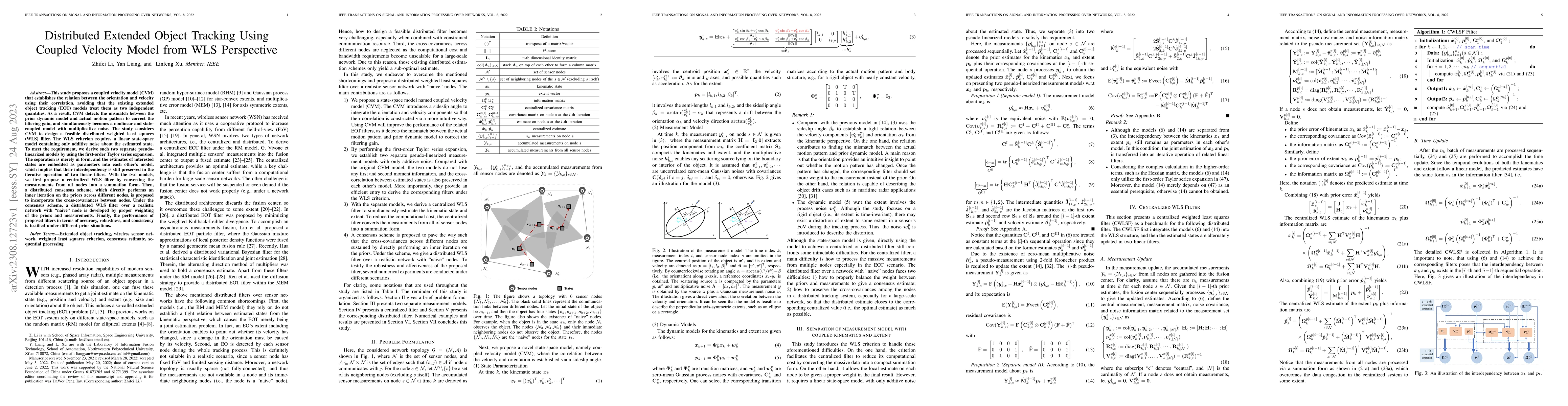 Thumbnail for Distributed Extended Object Tracking Using Coupled Velocity Model from
  WLS Perspective