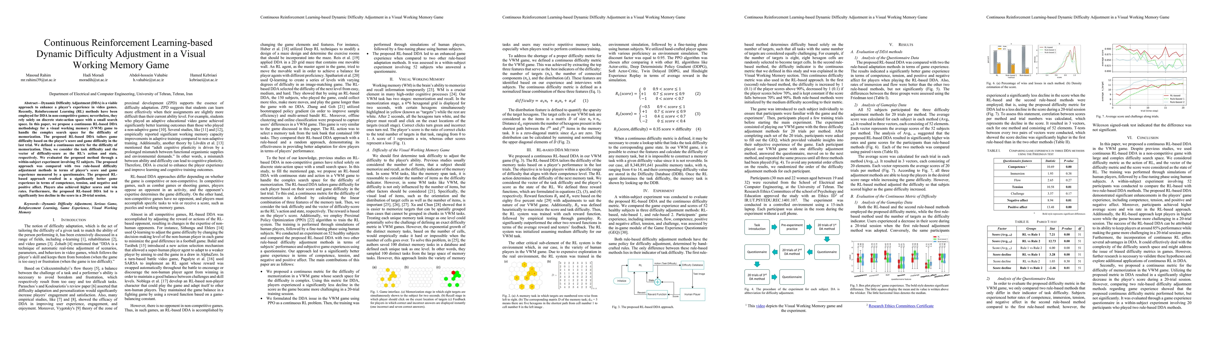 Thumbnail for Continuous Reinforcement Learning-based Dynamic Difficulty Adjustment in
  a Visual Working Memory Game