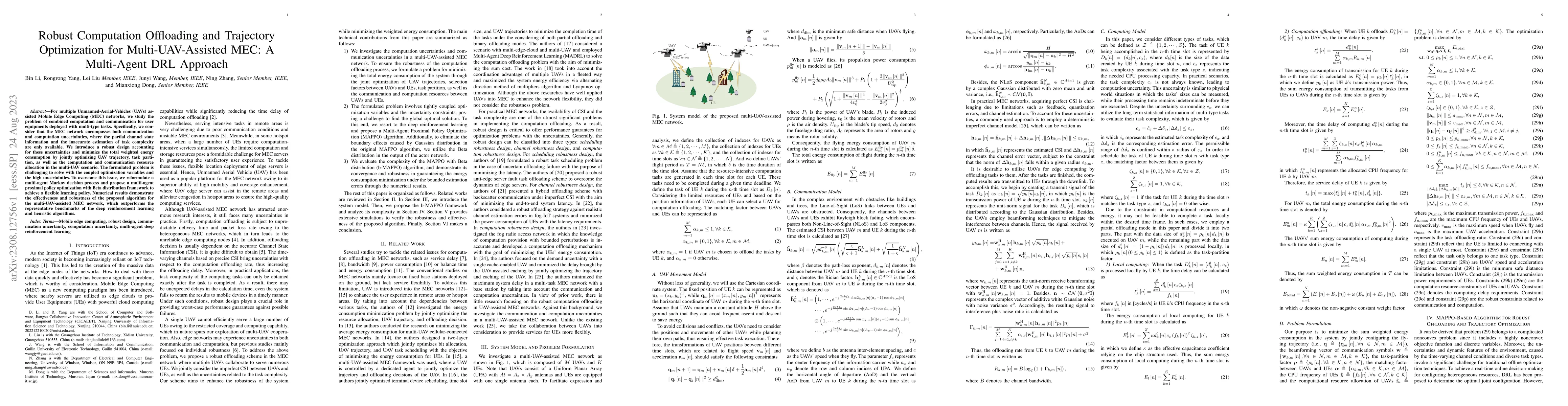 Thumbnail for Robust Computation Offloading and Trajectory Optimization for
  Multi-UAV-Assisted MEC: A Multi-Agent DRL Approach