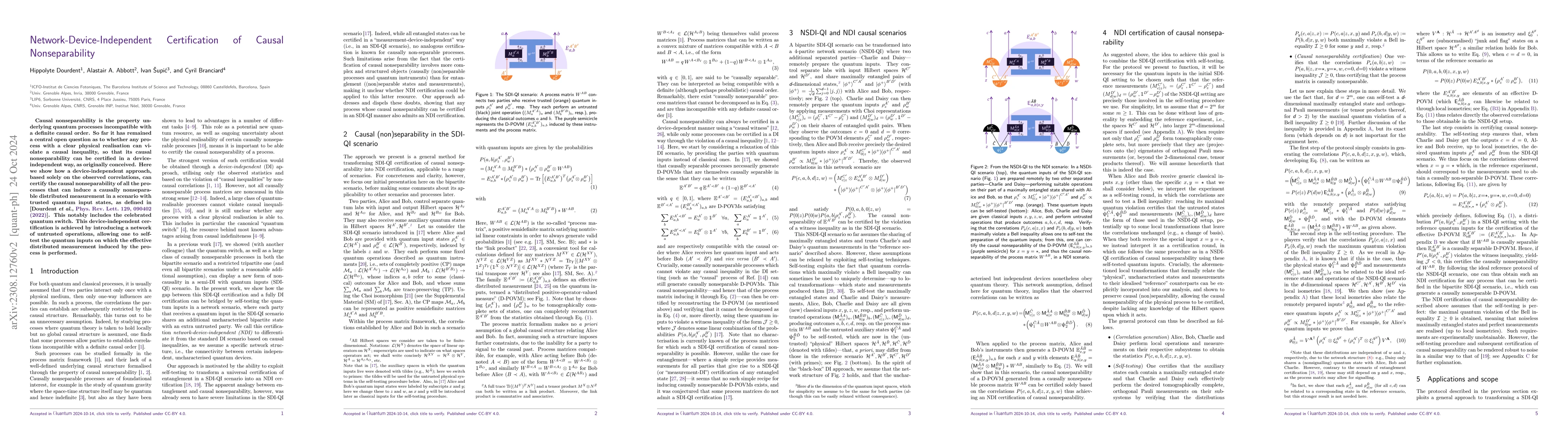 Thumbnail for Network-Device-Independent Certification of Causal Nonseparability