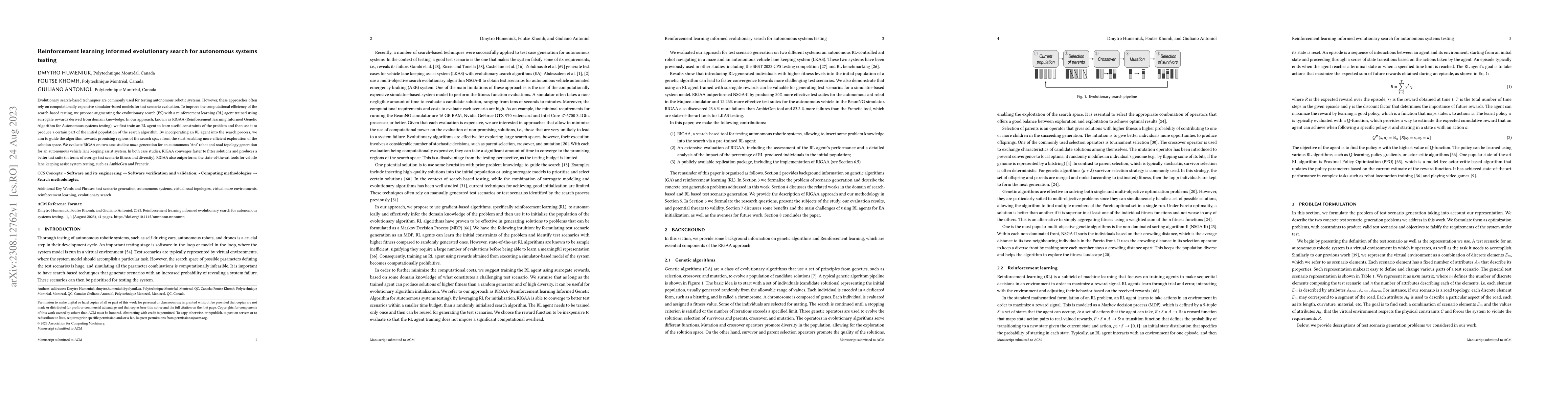Thumbnail for Reinforcement Learning Informed Evolutionary Search for Autonomous
  Systems Testing
