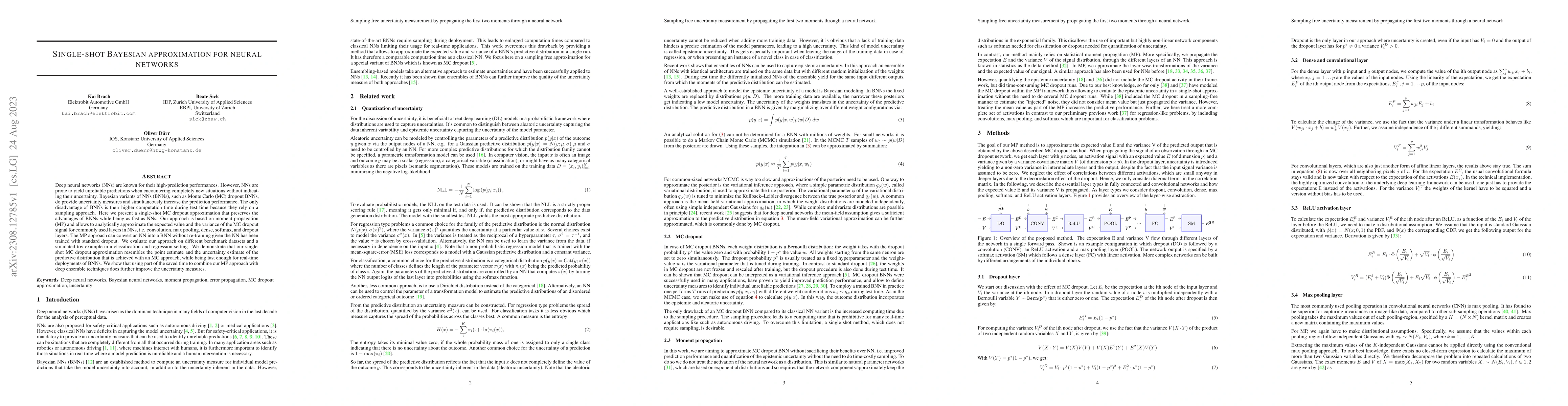 Thumbnail for Single-shot Bayesian approximation for neural networks