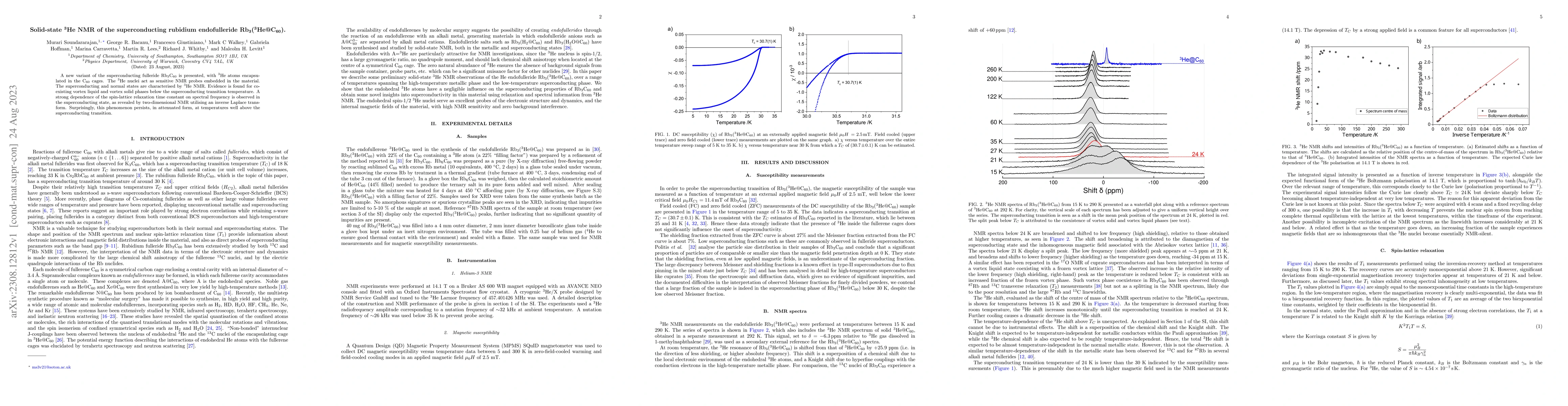 Thumbnail for Solid-state $^3\mathrm{He}$ NMR of the superconducting rubidium
  endofulleride $\mathrm{Rb_3(^3He@C_{60})}$