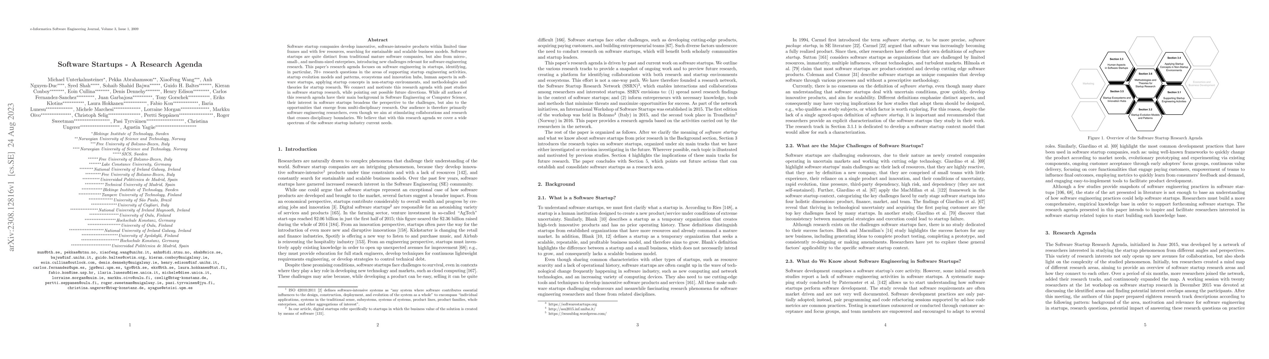 Thumbnail for Software Startups -- A Research Agenda