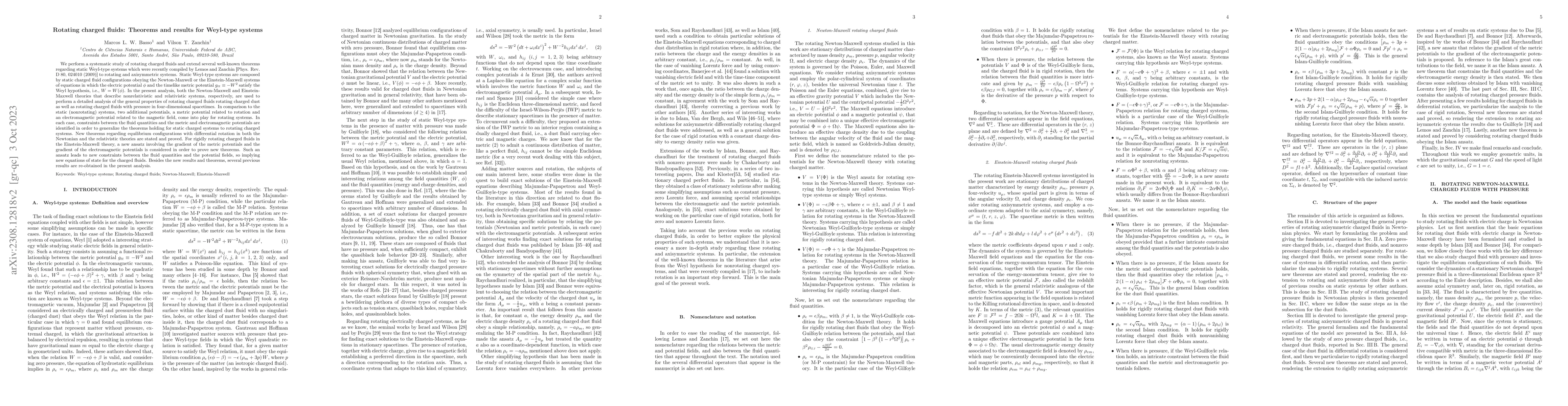 Thumbnail for Rotating charged fluids: Theorems and results for Weyl-type systems