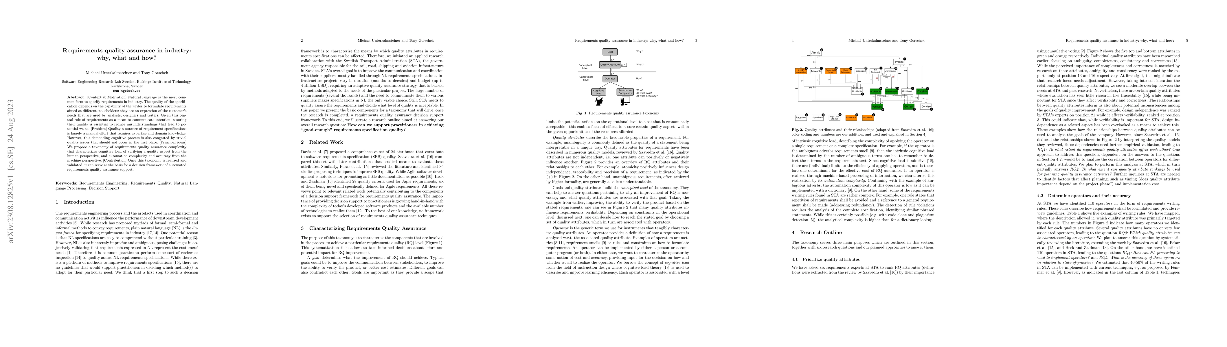 Thumbnail for Requirements Quality Assurance in Industry: Why, What and How?