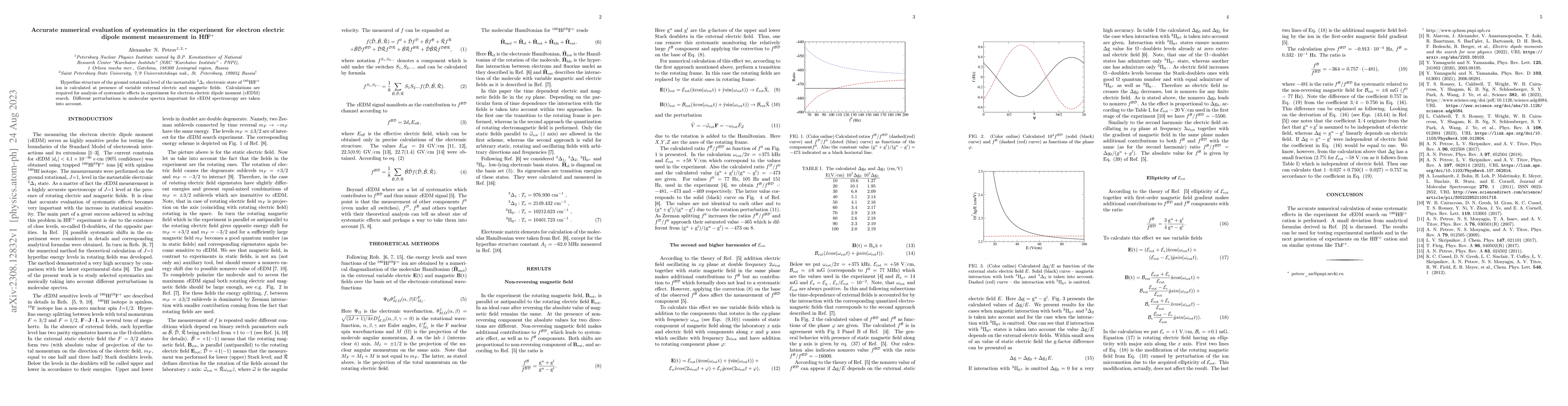 Thumbnail for Accurate numerical evaluation of systematics in the experiment for
  electron electric dipole moment measurement in HfF$^+$