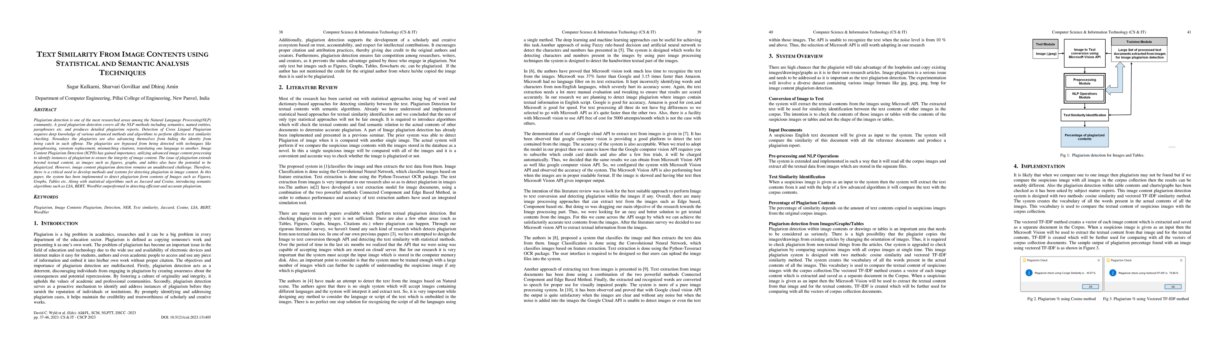 Thumbnail for Text Similarity from Image Contents using Statistical and Semantic
  Analysis Techniques