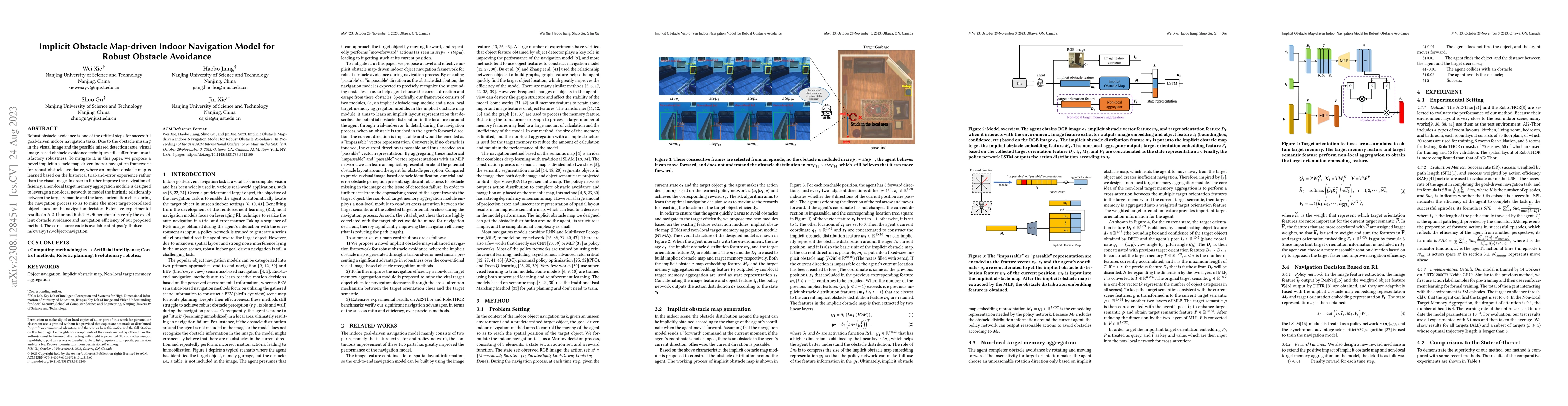 Thumbnail for Implicit Obstacle Map-driven Indoor Navigation Model for Robust Obstacle
  Avoidance