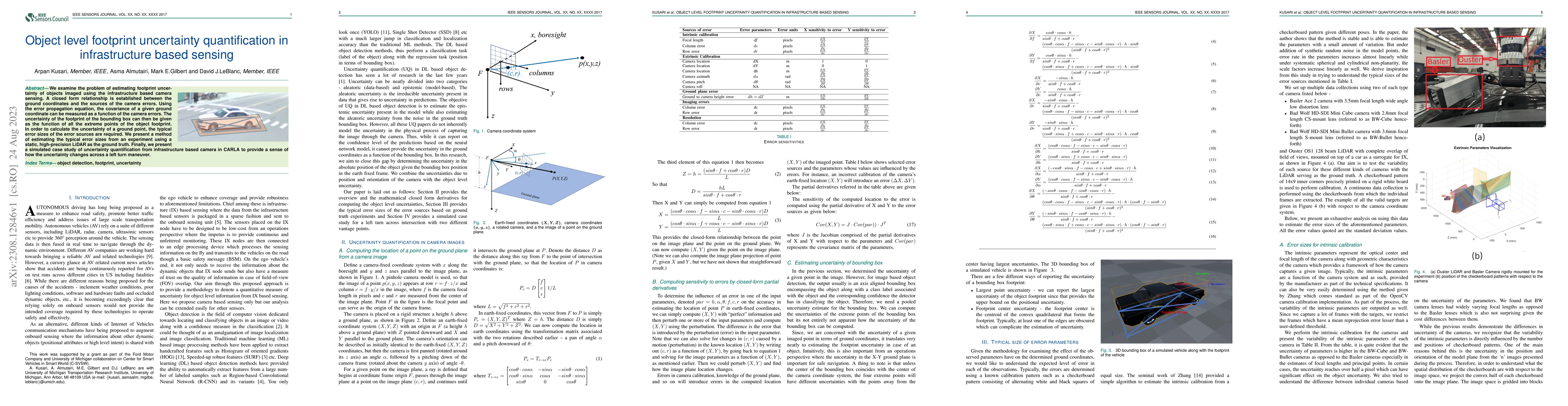 Thumbnail for Object level footprint uncertainty quantification in infrastructure
  based sensing