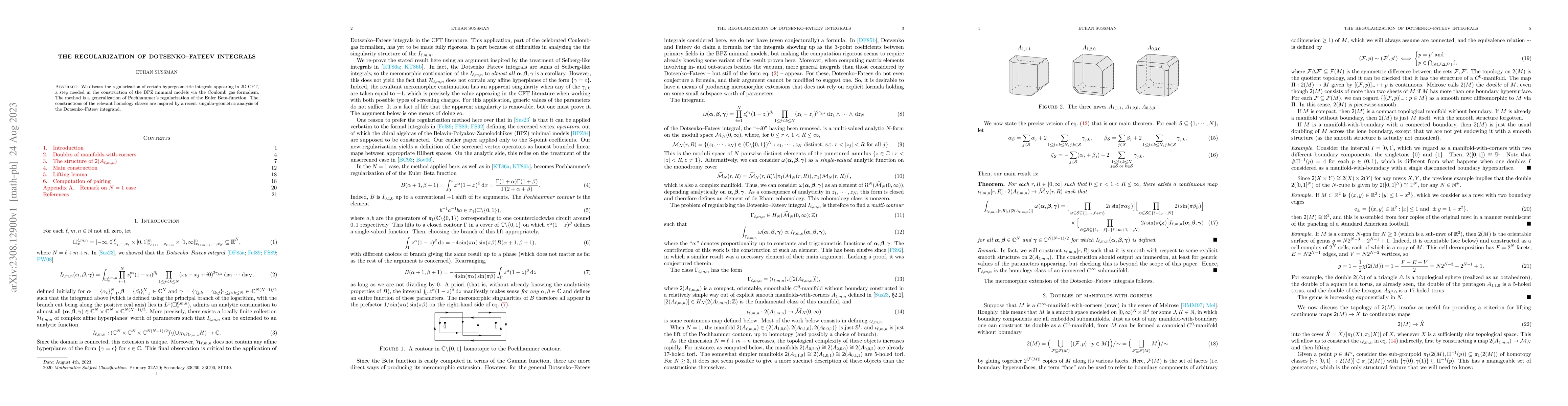 Thumbnail for The regularization of Dotsenko--Fateev integrals