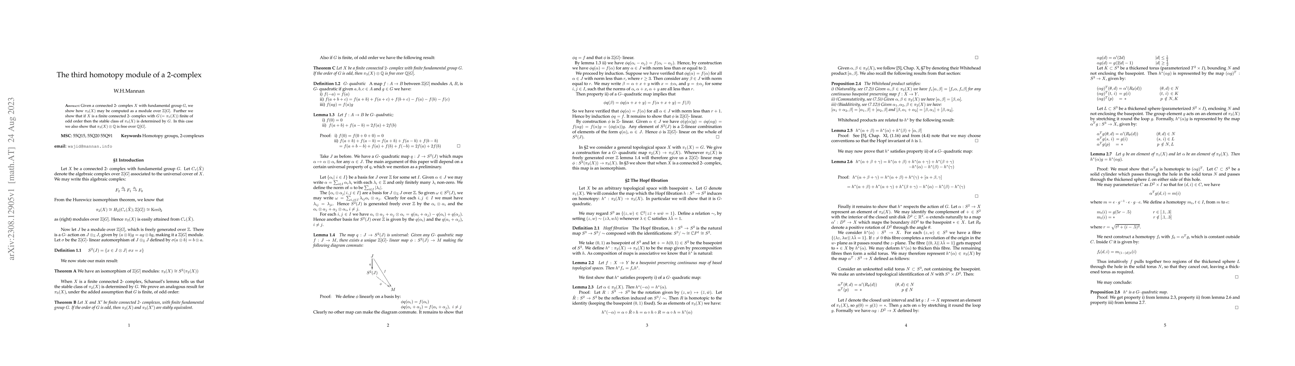 Thumbnail for The third homotopy module of a 2-complex