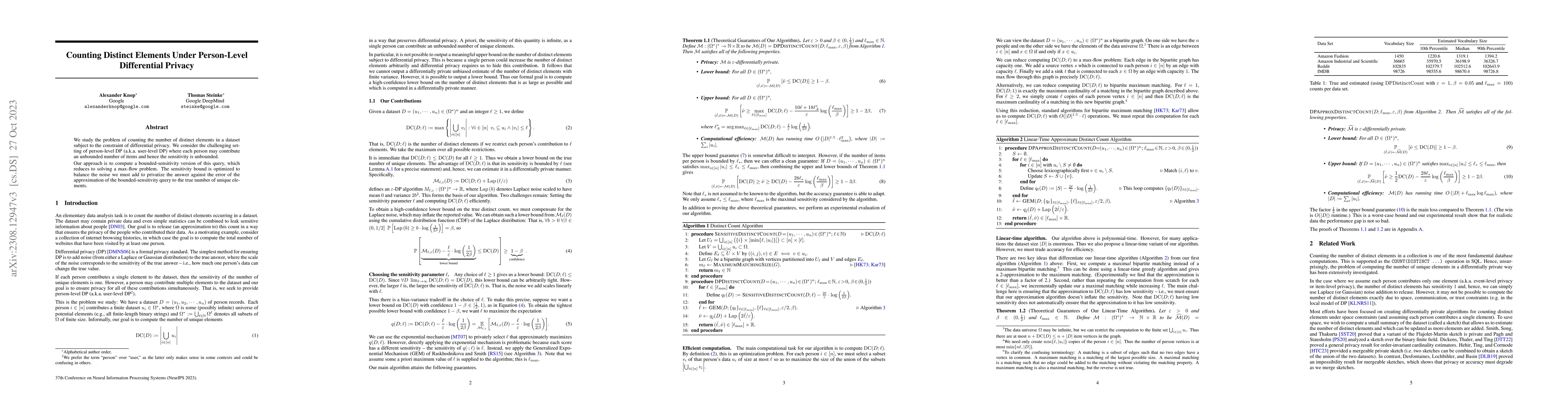 Thumbnail for Counting Distinct Elements Under Person-Level Differential Privacy