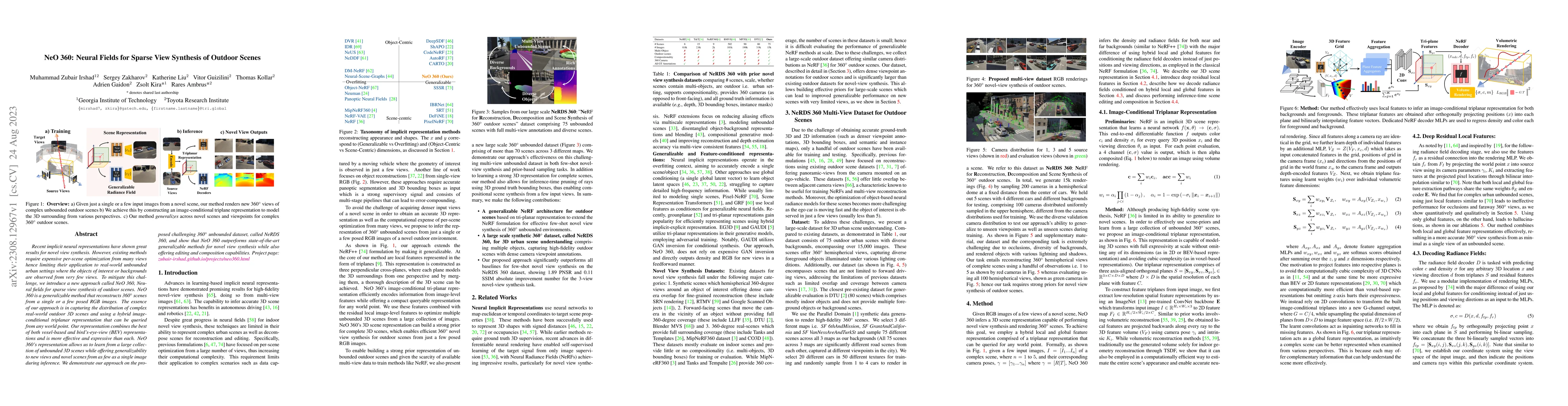 Thumbnail for NeO 360: Neural Fields for Sparse View Synthesis of Outdoor Scenes