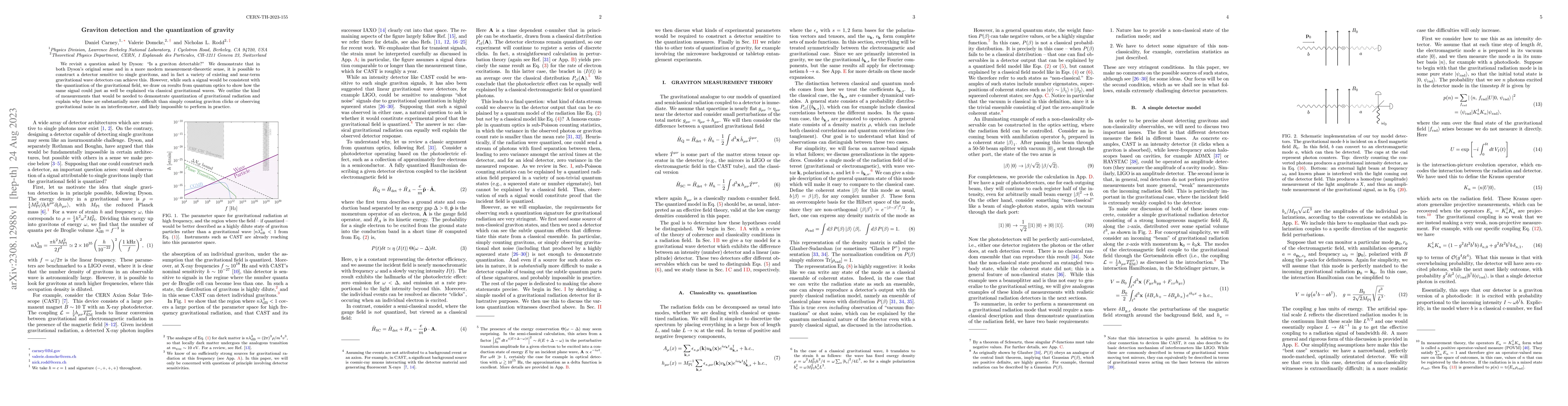 Thumbnail for Graviton detection and the quantization of gravity