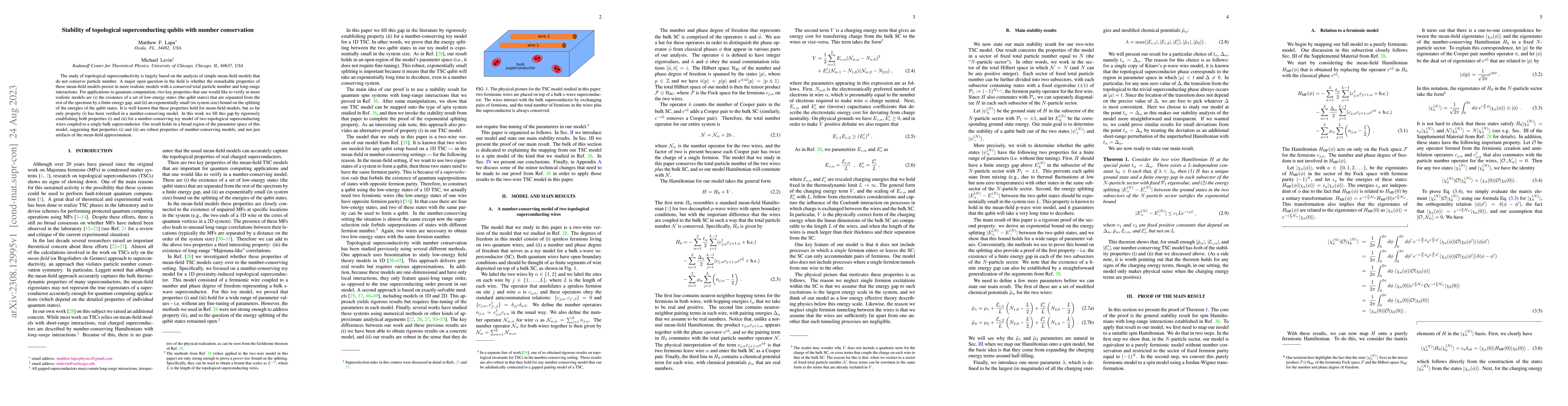 Thumbnail for Stability of topological superconducting qubits with number conservation
