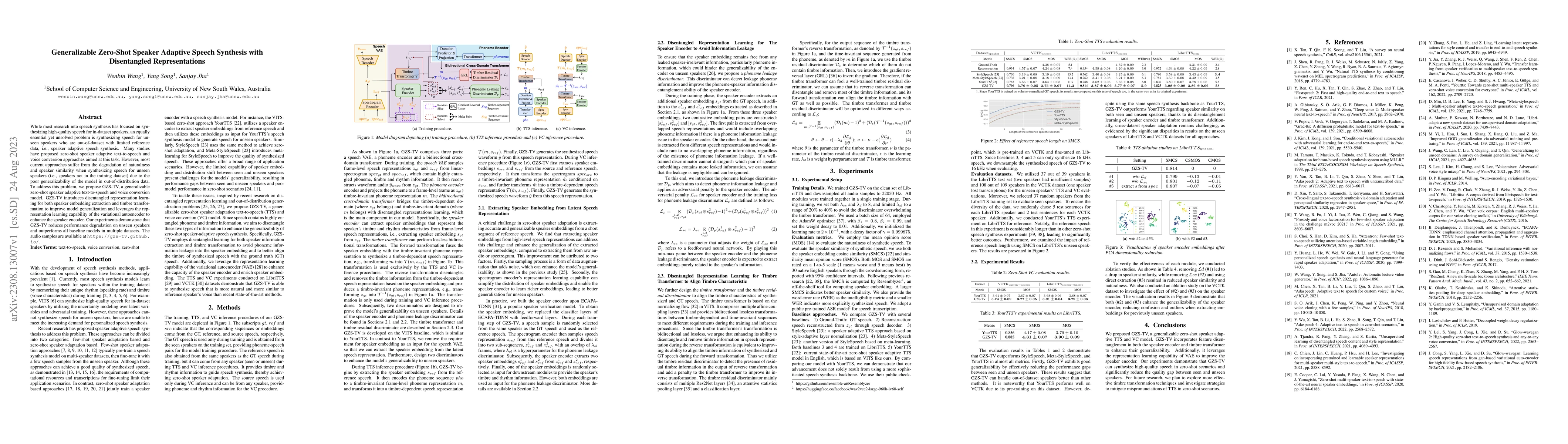 Thumbnail for Generalizable Zero-Shot Speaker Adaptive Speech Synthesis with
  Disentangled Representations
