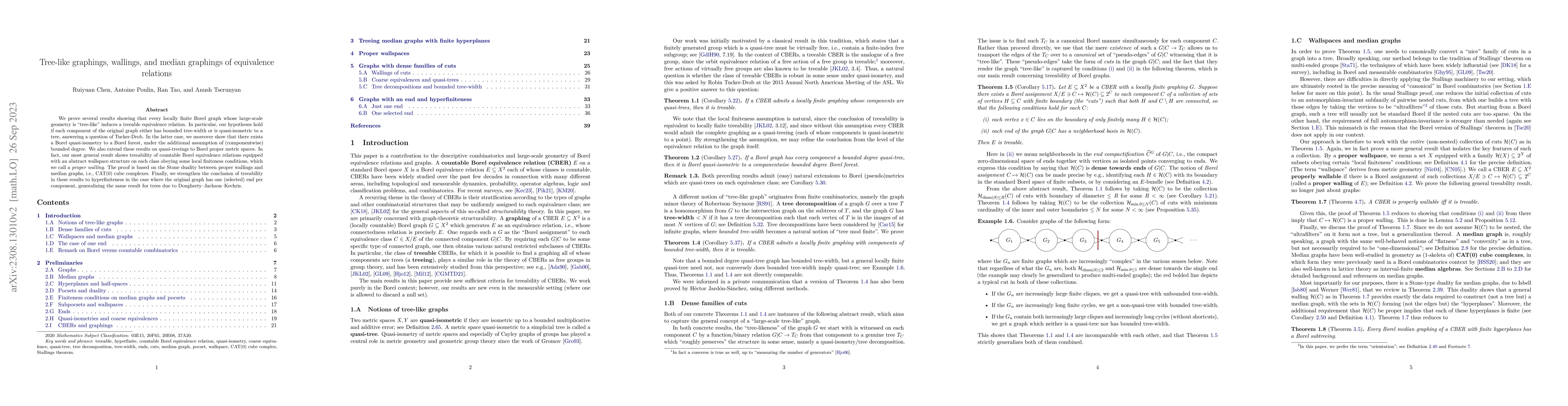 Thumbnail for Tree-like graphings, wallings, and median graphings of equivalence
  relations