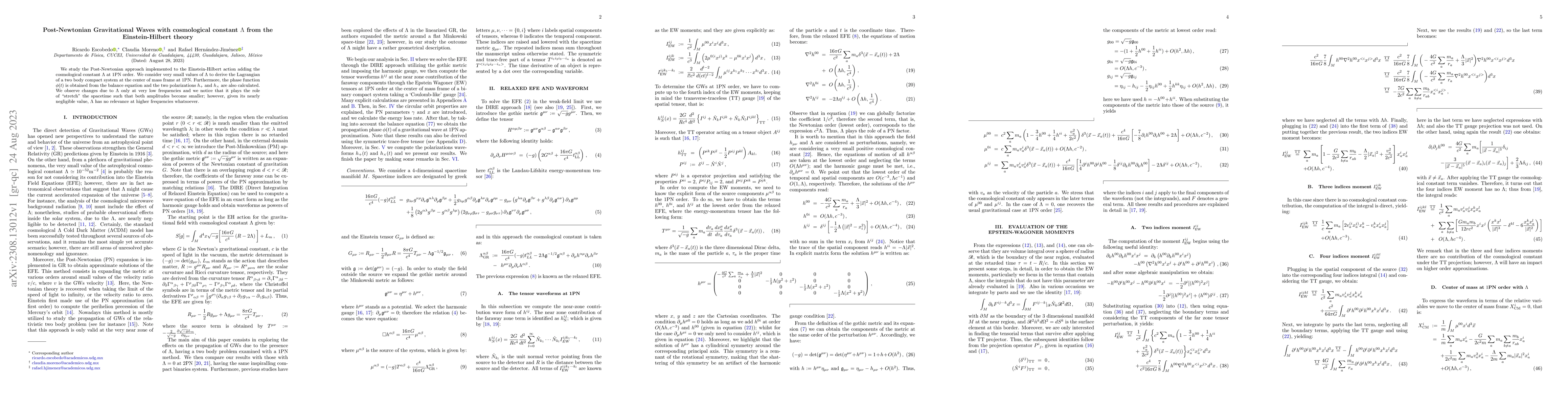 Thumbnail for Post-Newtonian Gravitational Waves with cosmological constant $\Lambda$
  from the Einstein-Hilbert theory