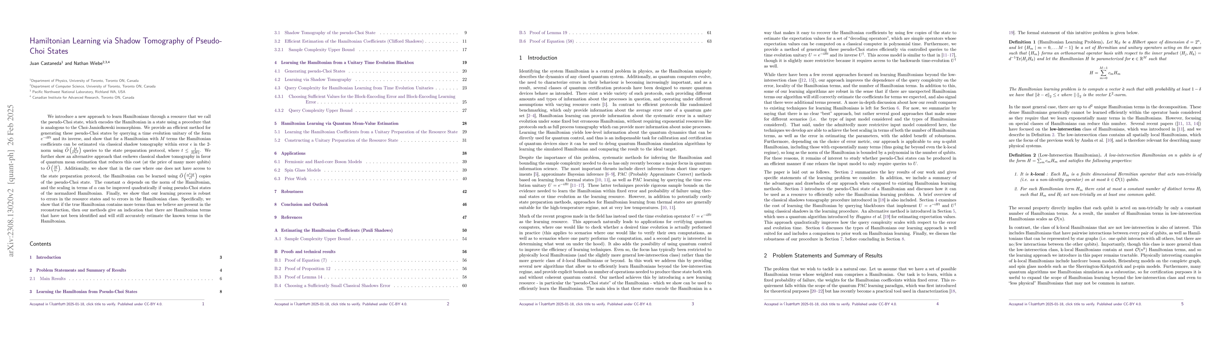 Thumbnail for Hamiltonian Learning via Shadow Tomography of Pseudo-Choi States