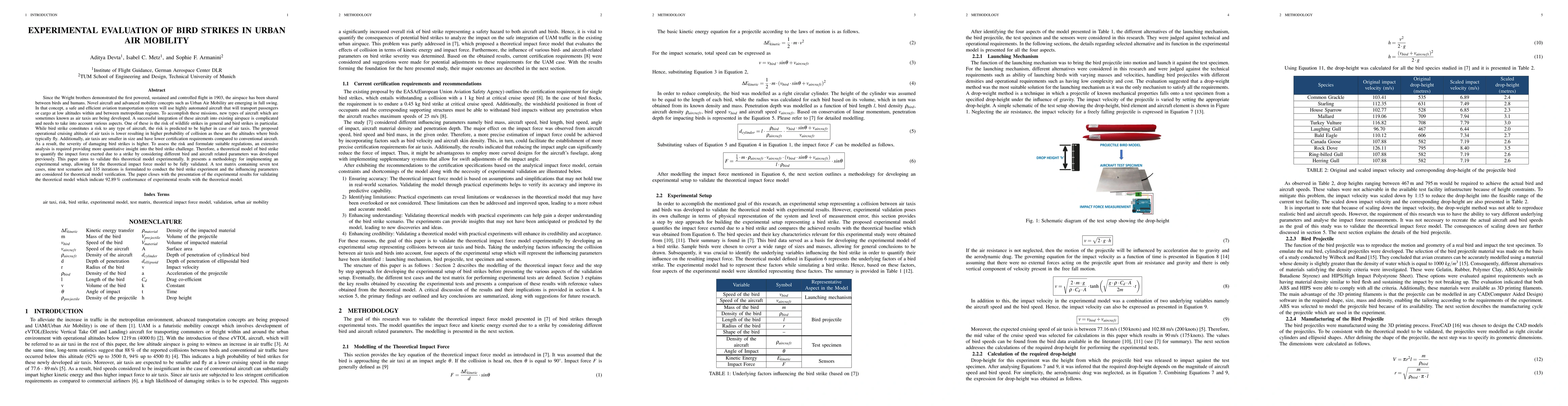 Thumbnail for Experimental Evaluation of Bird Strikes in Urban Air Mobility
