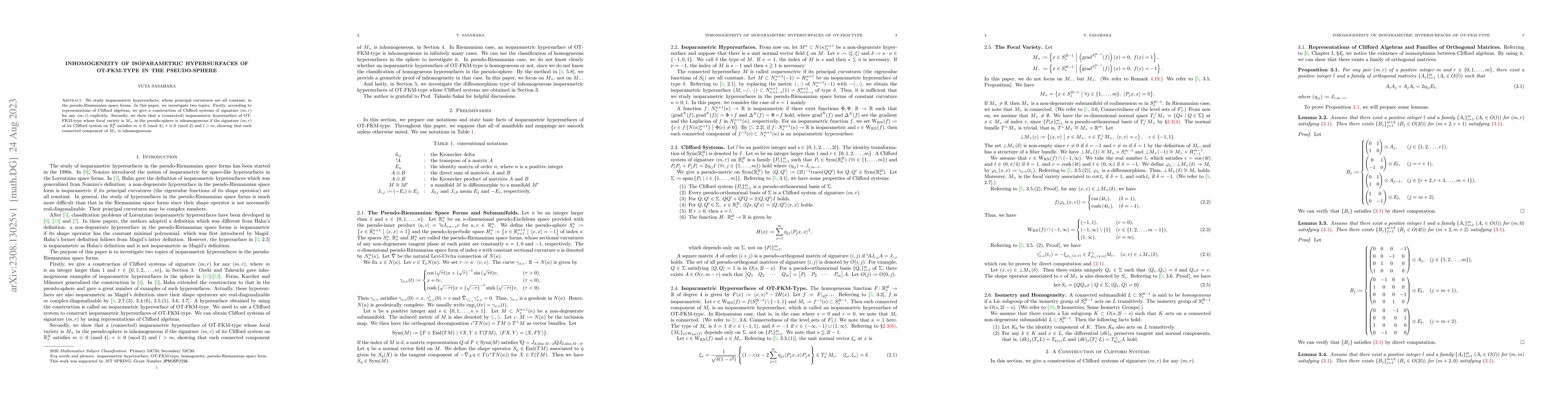 Thumbnail for Inhomogeneity of Isoparametric Hypersurfaces of OT-FKM-type in the
  Pseudo-Sphere