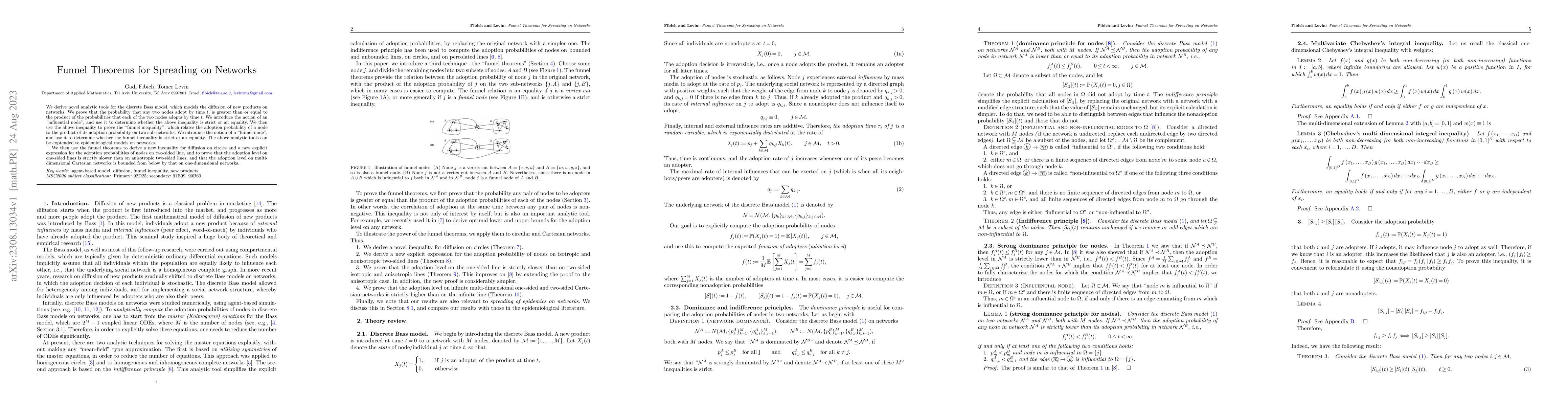Thumbnail for Funnel Theorems for Spreading on Networks
