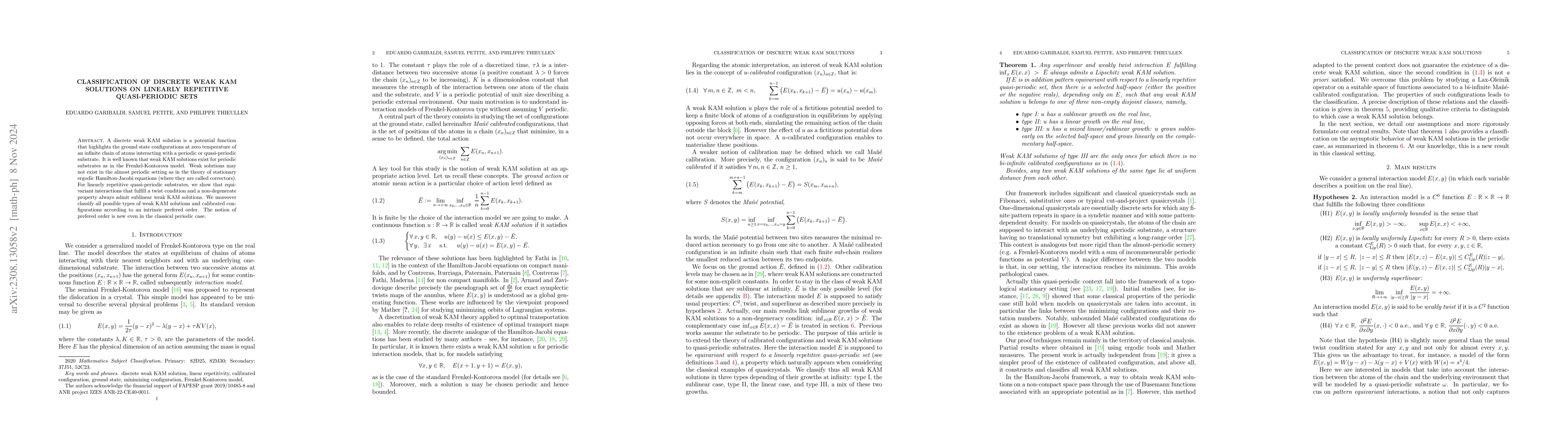 Thumbnail for Classification of discrete weak KAM solutions on linearly repetitive
  quasi-periodic sets