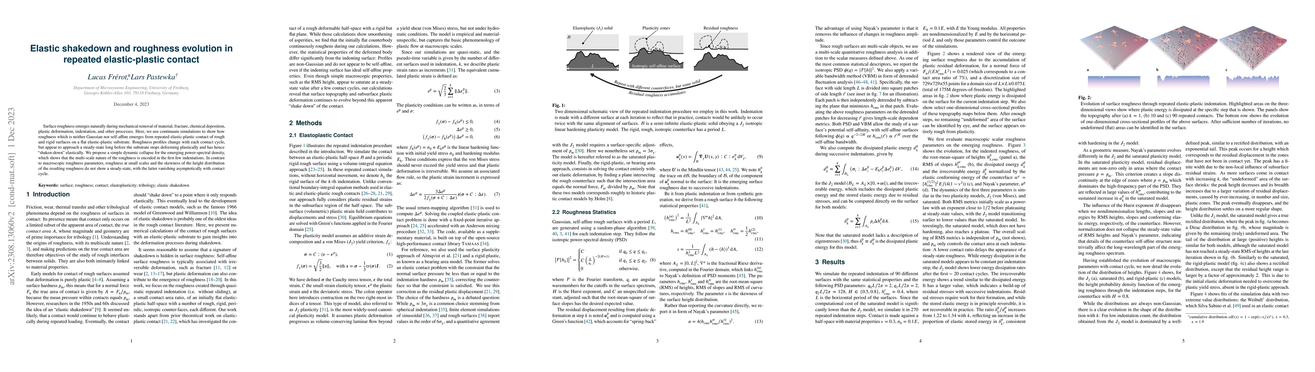 Thumbnail for Elastic shakedown and roughness evolution in repeated elastic-plastic
  contact