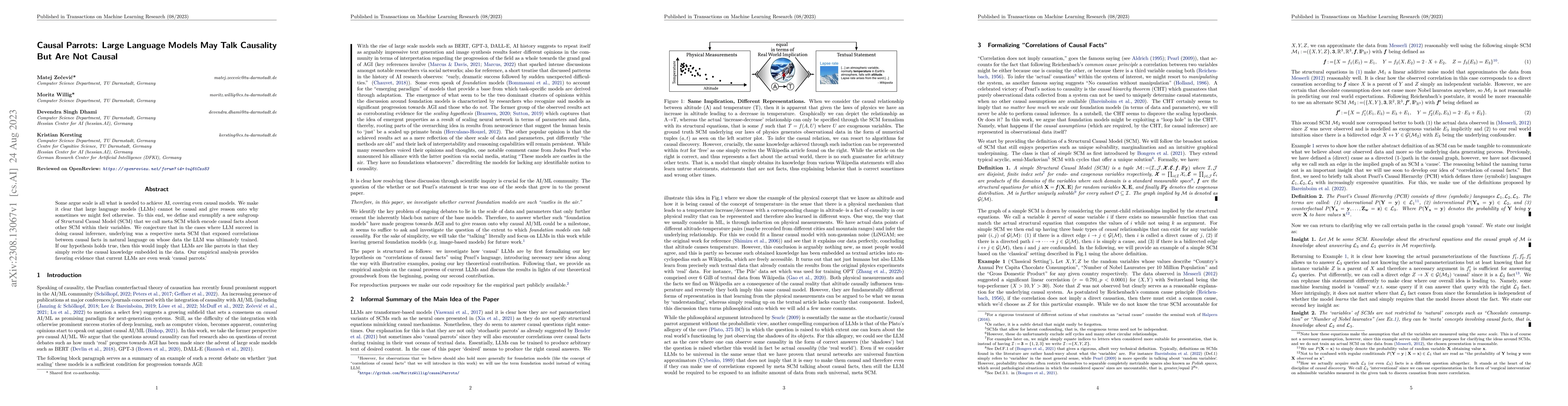 Thumbnail for Causal Parrots: Large Language Models May Talk Causality But Are Not
  Causal