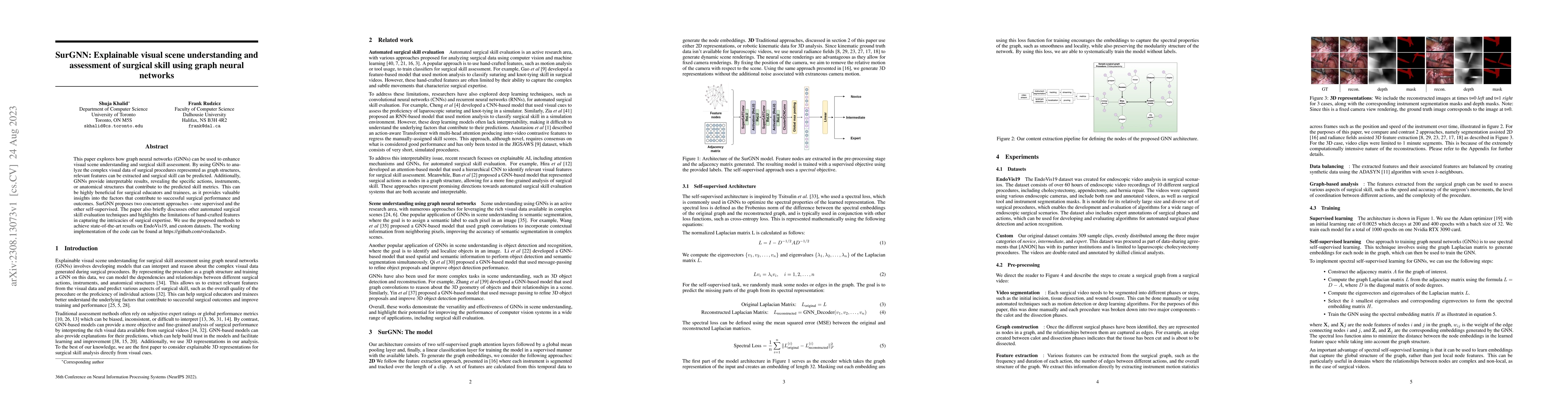 Thumbnail for SurGNN: Explainable visual scene understanding and assessment of
  surgical skill using graph neural networks