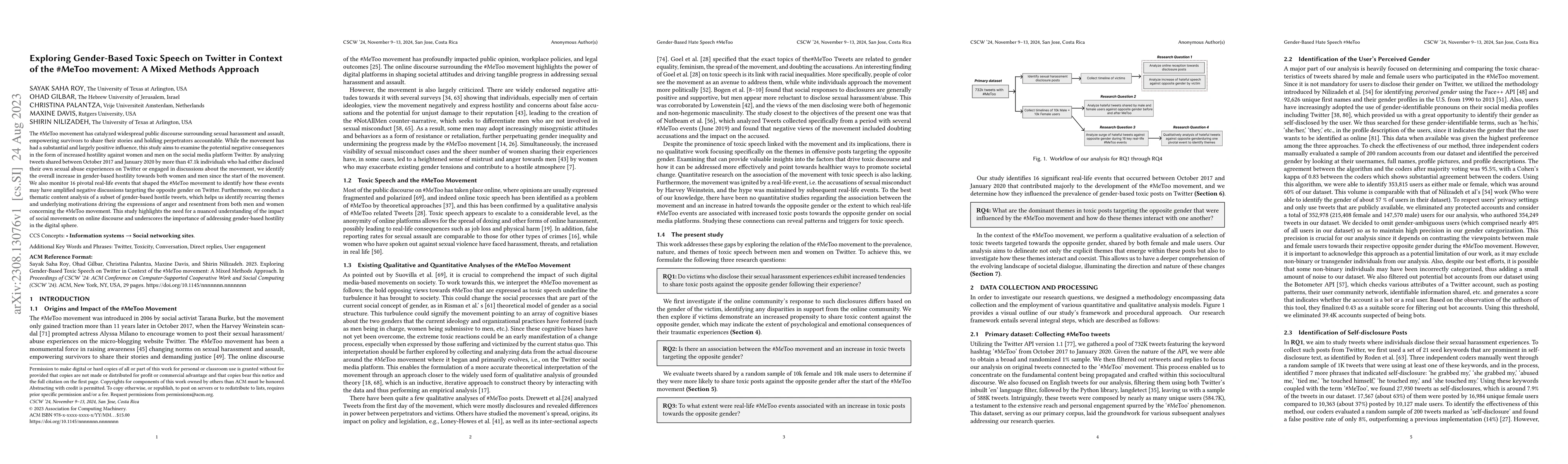 Thumbnail for Exploring Gender-Based Toxic Speech on Twitter in Context of the #MeToo
  movement: A Mixed Methods Approach