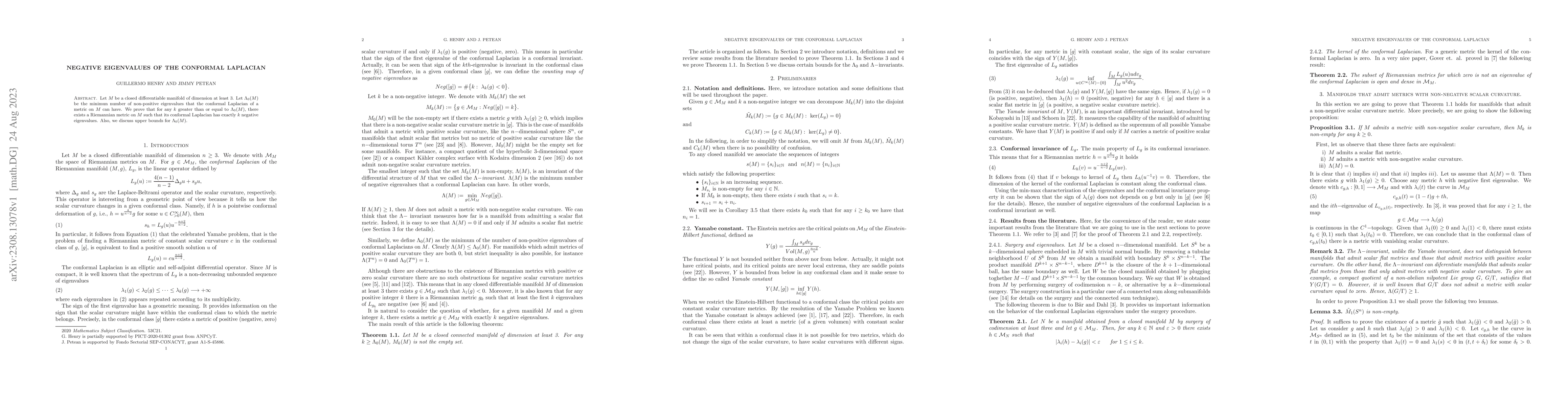 Thumbnail for Negative eingenvalues of the conformal Laplacian
