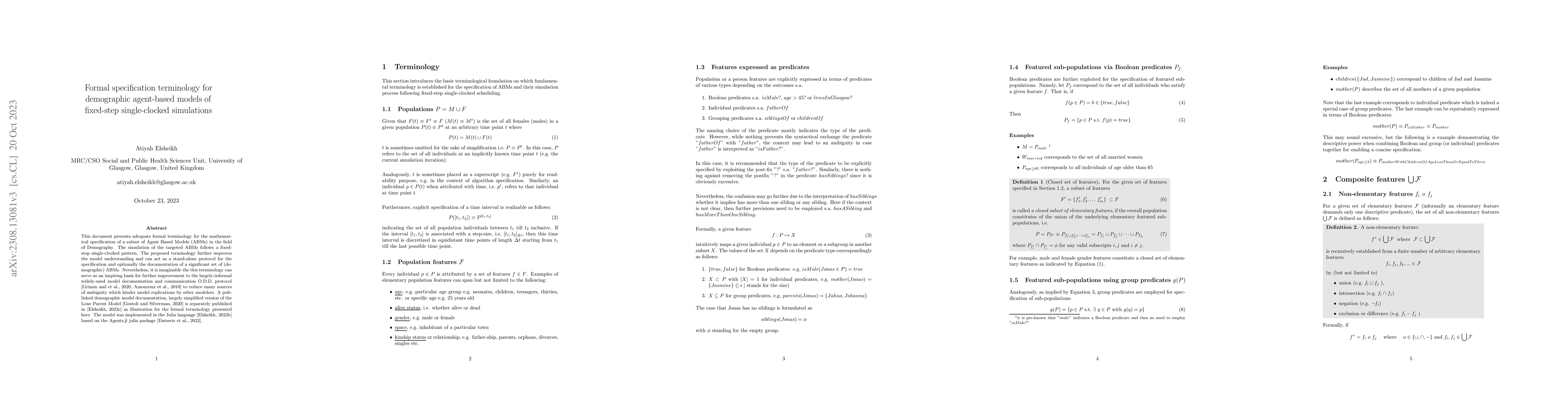 Thumbnail for Formal specification terminology for demographic agent-based models of
  fixed-step single-clocked simulations