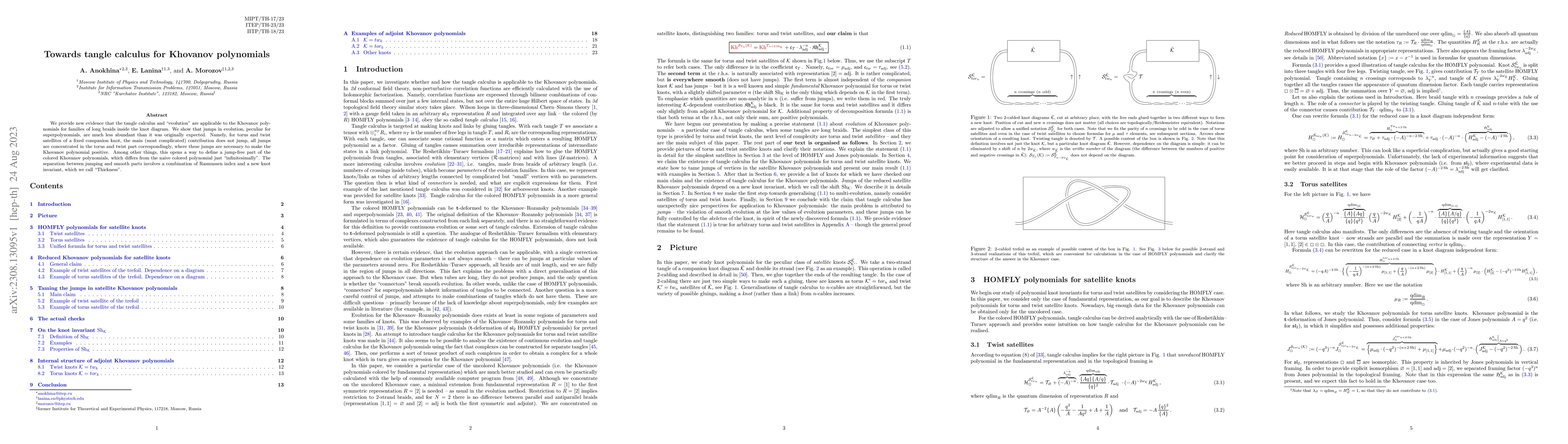 Thumbnail for Towards tangle calculus for Khovanov polynomials
