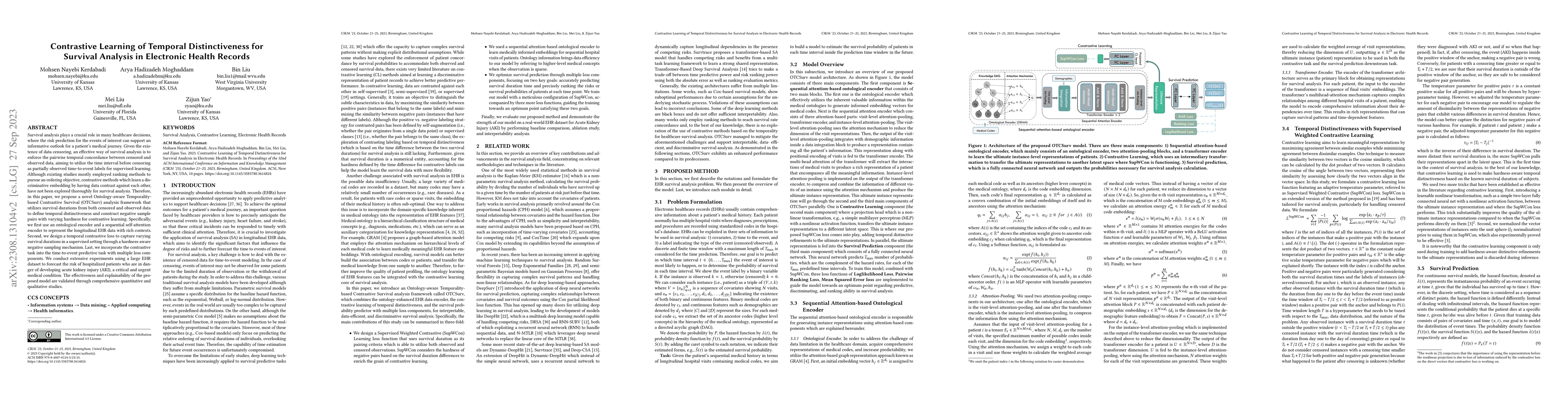 Thumbnail for Contrastive Learning of Temporal Distinctiveness for Survival Analysis
  in Electronic Health Records